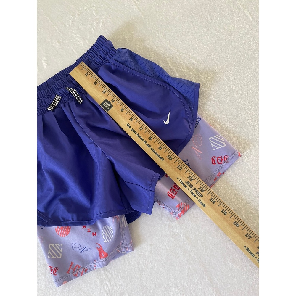 Nike Dri-FIT 2-in-1 Running Shorts Purple Graphic Liner DD7631-430 Womens Medium - Picture 3 of 10